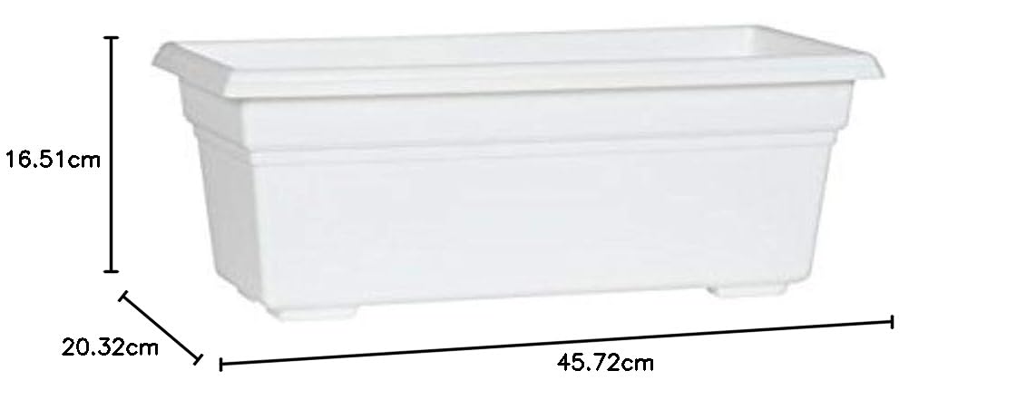 Countryside Flower Box Planter, White, 18-Inch