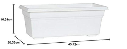 Countryside Flower Box Planter, White, 18-Inch
