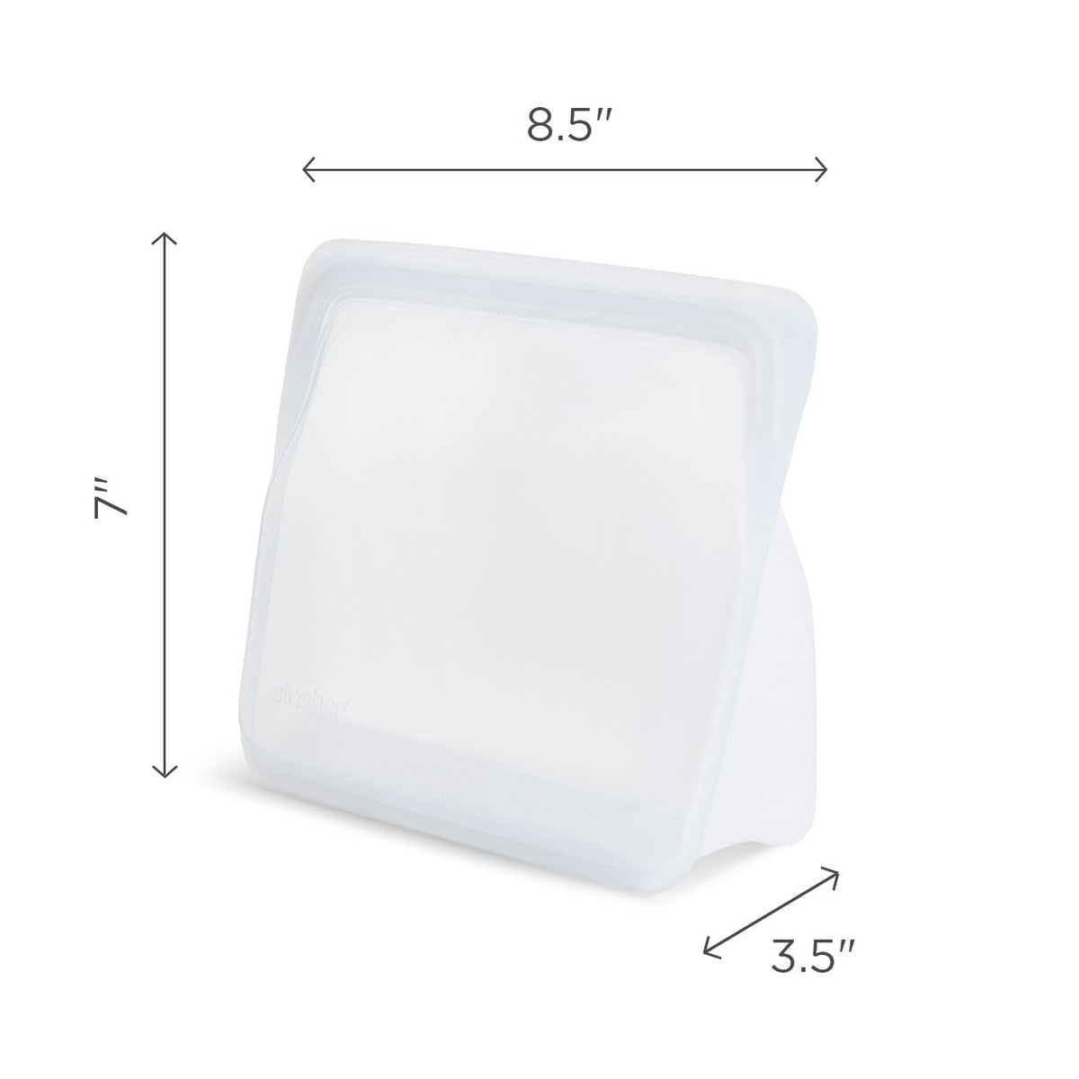 Stasher Bolsa de silicona reutilizable para alimentos, Transparente, Stand-Up, 1, 1