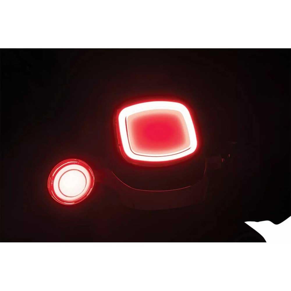 Kuryakyn 2907 - Accesorio de iluminación para Motocicleta: Tracer LED de Giro Trasero, conversiones Estilo Bala, 1156 de una Sola Curva, Rojo con Lente ahumada, 1 par