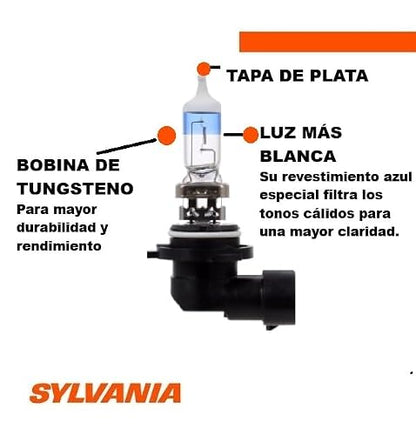 Foco Sylvania 9006 XtraVision White Luz Baja Delantera Duo-Pack
