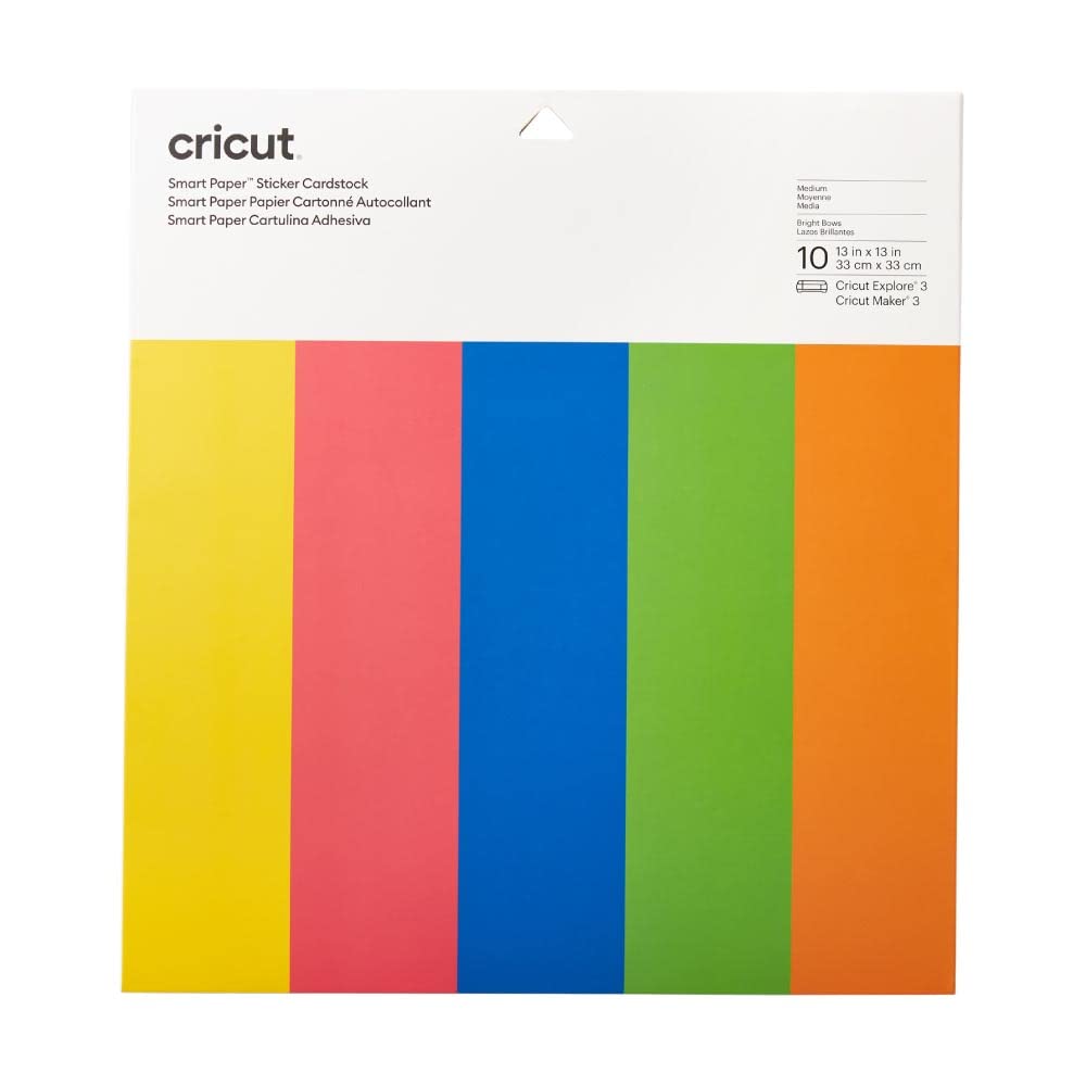 Cricut Cartulina adhesiva, papel inteligente con lazo brillante