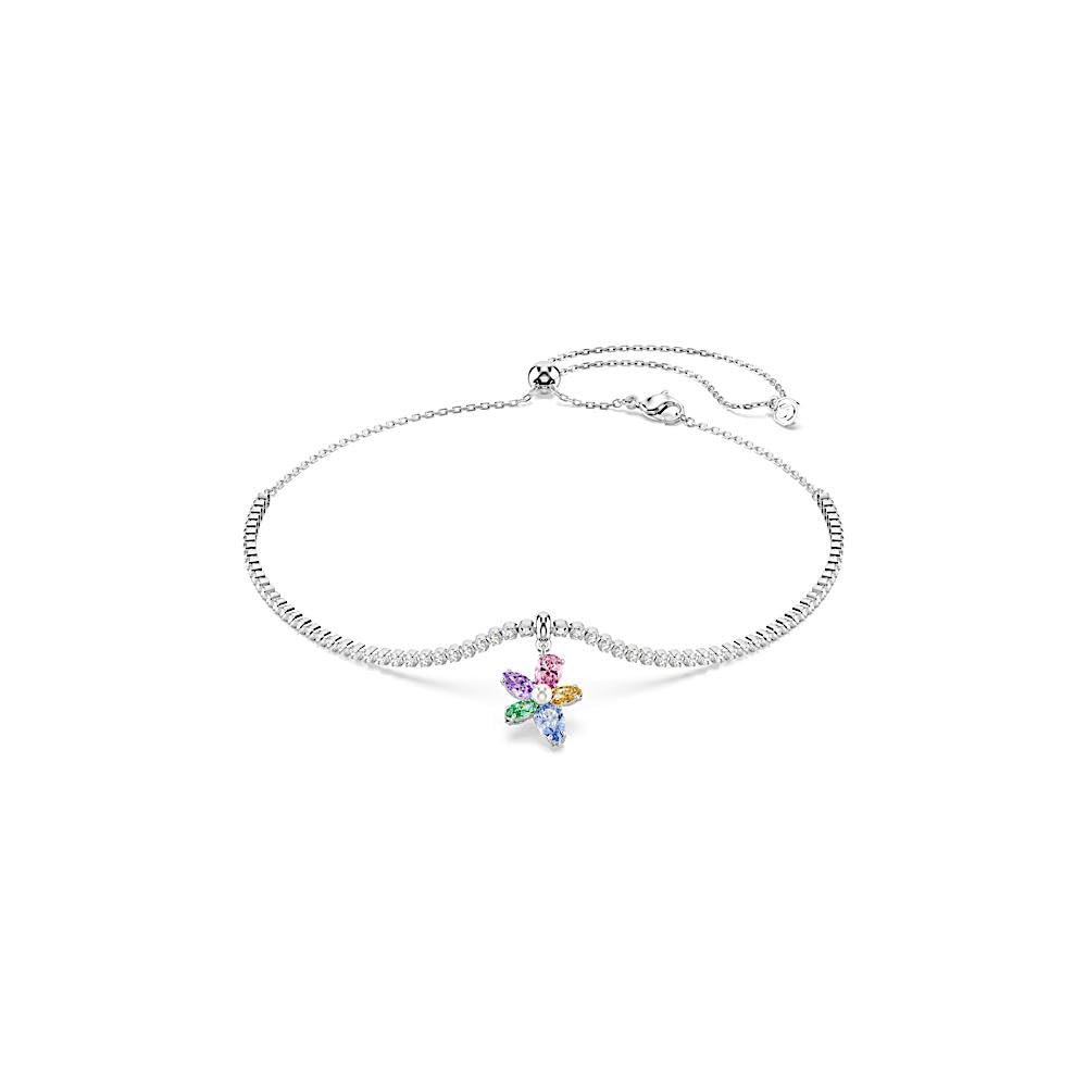 Swarovski x Ariana Grande Jewelry Collection: pulsera, gargantilla, arete, piedras multicolores de corte mixto, acabado rodio - Multicolor