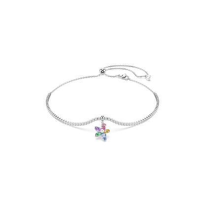 Swarovski x Ariana Grande Jewelry Collection: pulsera, gargantilla, arete, piedras multicolores de corte mixto, acabado rodio - Multicolor