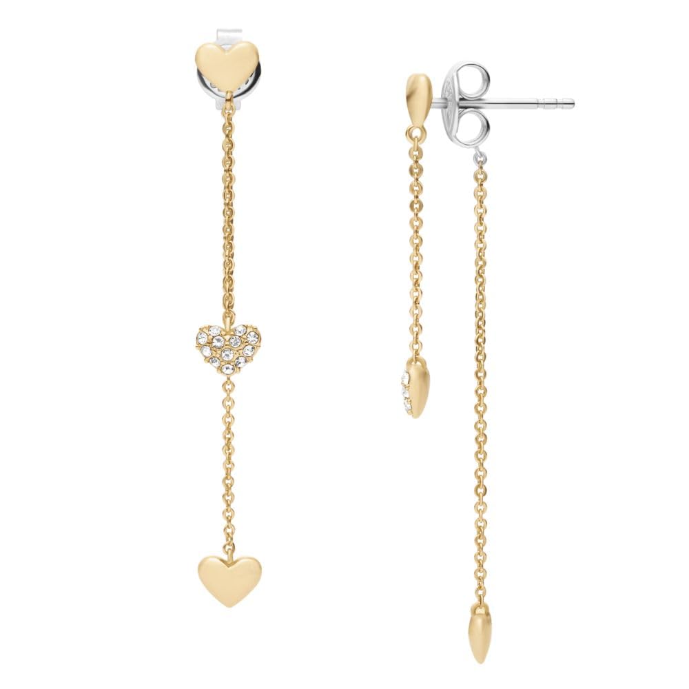 Aretes Fossil Sutton JA7300710 de latón de color dorado para dama