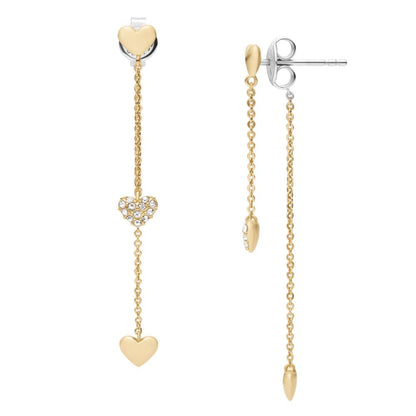 Aretes Fossil Sutton JA7300710 de latón de color dorado para dama