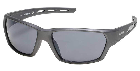 Harley-Davidson Gafas de sol para hombre, montura gris/lente de espejo ahumado