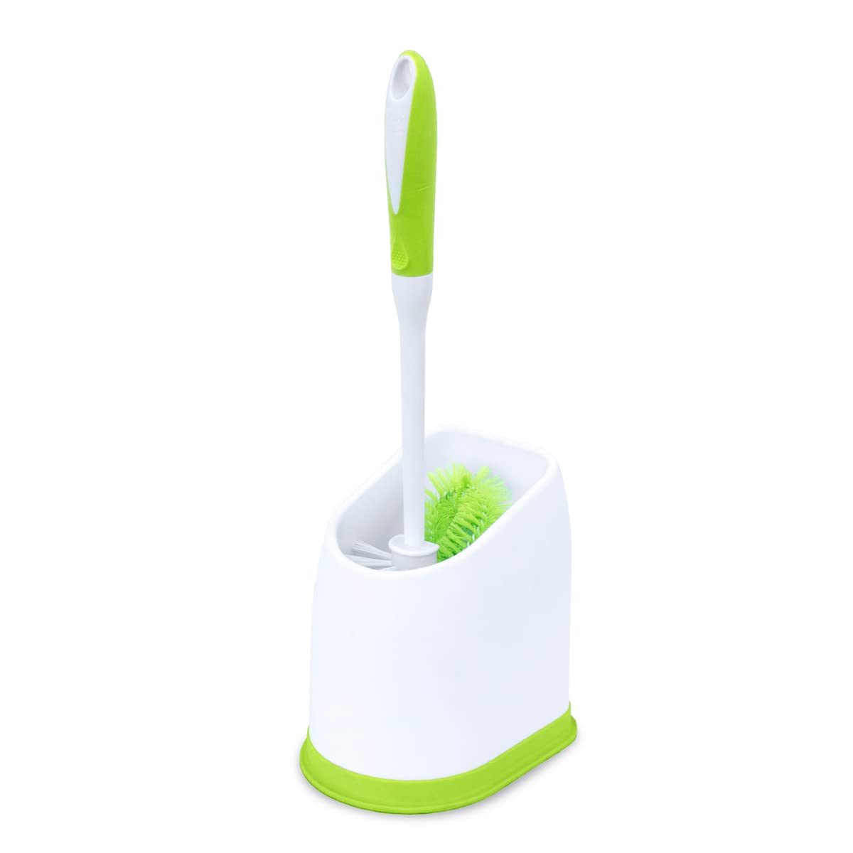 Pine-Sol - cepillo para polvo limpiador para inodoros con soporte, varilla de limpieza resistente con depurador debajo del borde, mango antideslizante, carrito de almacenamiento, suministros de baño