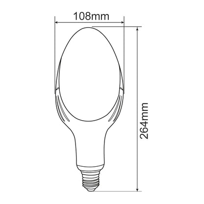 Tecnolite Foco LED 50 W LED-50W-E27/65, Base E27, Luz de Día 6500 K, 4500 lm, Blanco