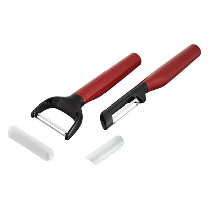 KitchenAid - Juego de peladores universales en Y y Euro, 2 piezas, rojo imperio