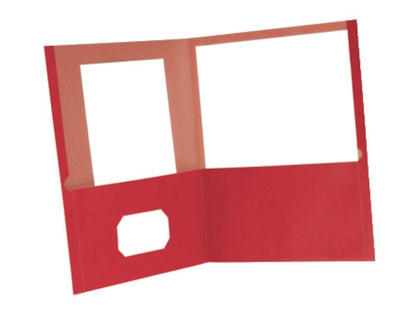 EarthWise by Oxford Twin Pocket Folders, Letter Size, Natural, 25 per Box (78542), Rojo, Carta