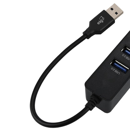 ELG Adaptador HUB USB 5 en 1 con 3 Puertos USB-A, 1 Lector de Tarjetas Mini SD y 1 Lector de Tarjetas Micro SD, Fabricado en ABS de Alta Resistencia, Color Negro, HUB51SD-V2