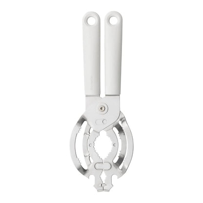Brabantia Tasty+ - Abrebotellas universal para latas, tarros, color gris claro, fácil de usar, desenrosca tapas pequeñas o grandes, tapas superiores