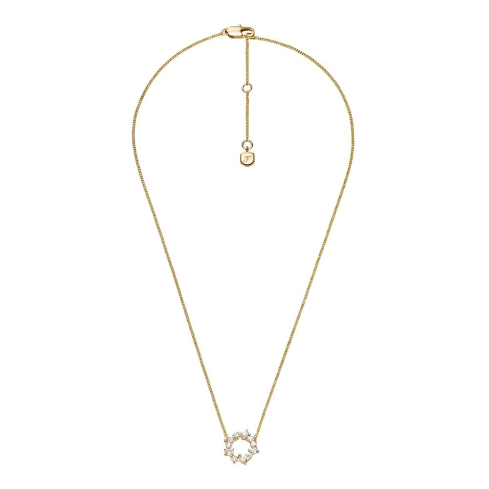 Collar Fossil Ellis JA7295710 de latón de color dorado para dama