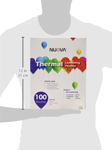 Nuova Premium Thermal Laminating Pouches 9" x 11.5", Letter Size, 3 mil , 100 Pack (LP100H)