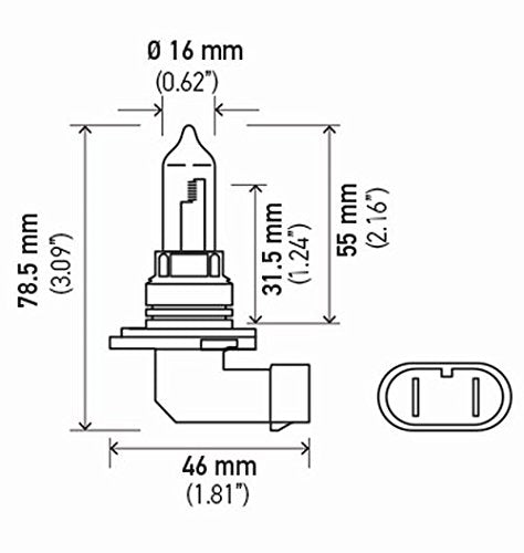 Hella 9005LL Foco Halógeno de Larga Duración 12 V 65 W