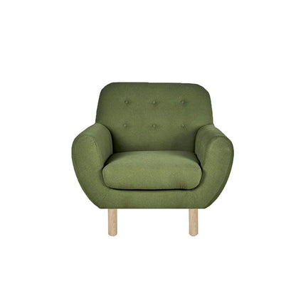 Sochic Sillón Individual Tapizado Azul Madera Sólida - Grande - Verde