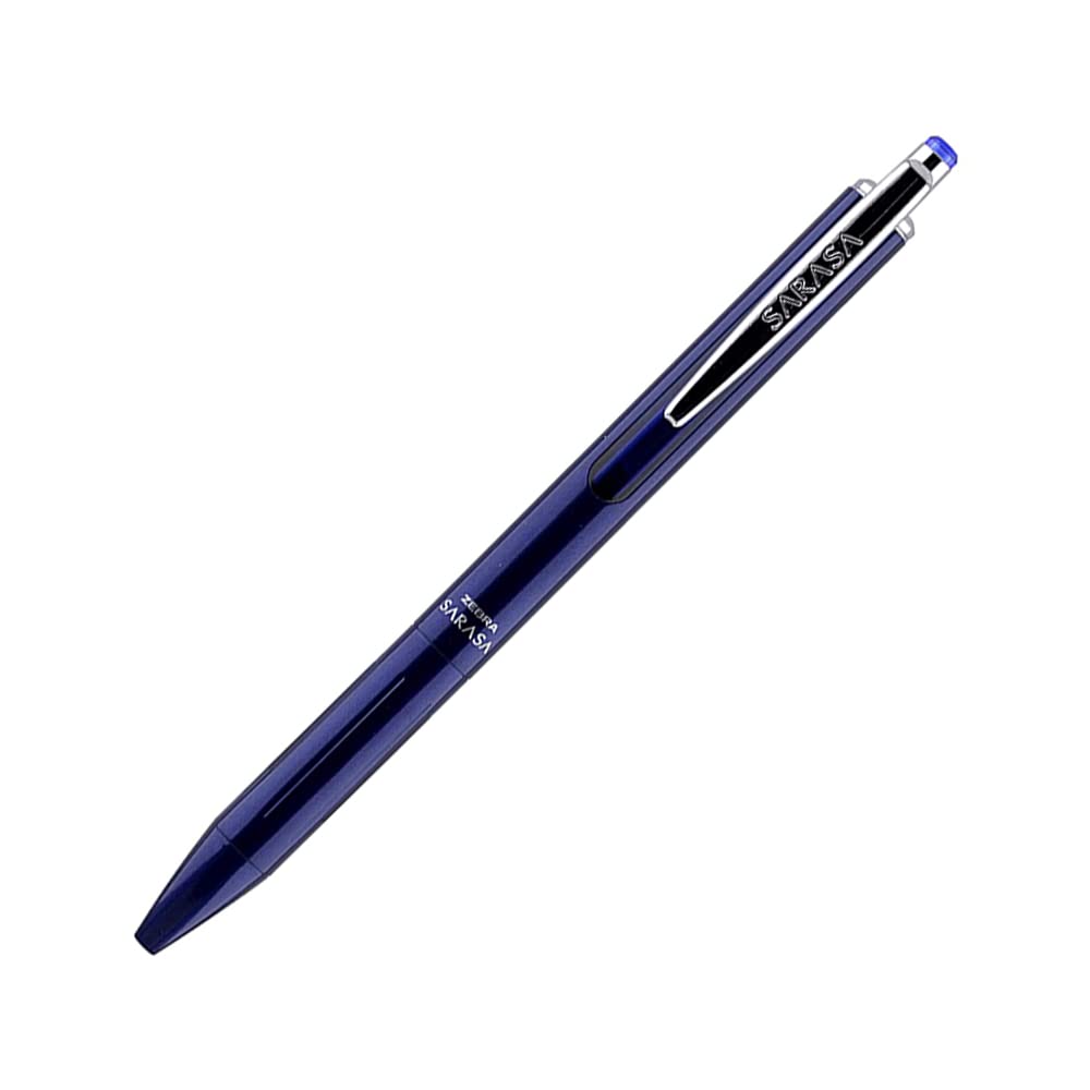 Zebra Sarasa Grand Bolígrafo Retráctil de Tinta Gel, Punto Medio, Cuerpo Metálico - Azul