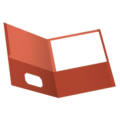 EarthWise by Oxford Twin Pocket Folders, Letter Size, Natural, 25 per Box (78542), Rojo, Carta