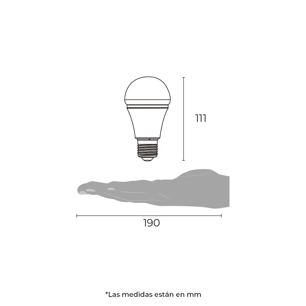 ILLUX 4 Piezas Focos LED Base E26 Luz Cálida 3000K 9W 800 lm Paquete FL-10A19.KIT30