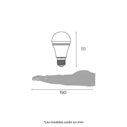 ILLUX 4 Piezas Focos LED Base E26 Luz Cálida 3000K 9W 800 lm Paquete FL-10A19.KIT30