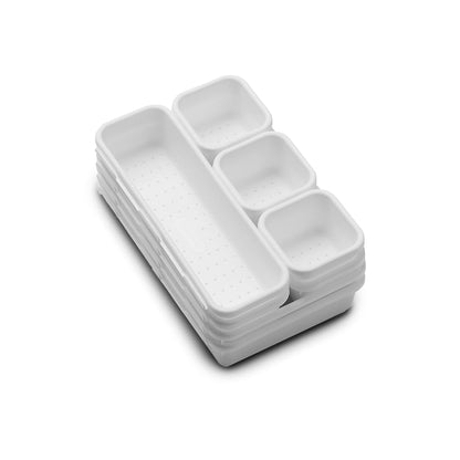 Madesmart - Paquete de 8 contenedores entrelazados personalizables multiusos, una organización en el hogar, sin BPA, blanco, 8 unidades