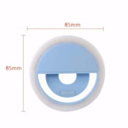 IMPORTADO Lampara Aro con luz Led para Celular con Clip Y/o Selfie (Azul)