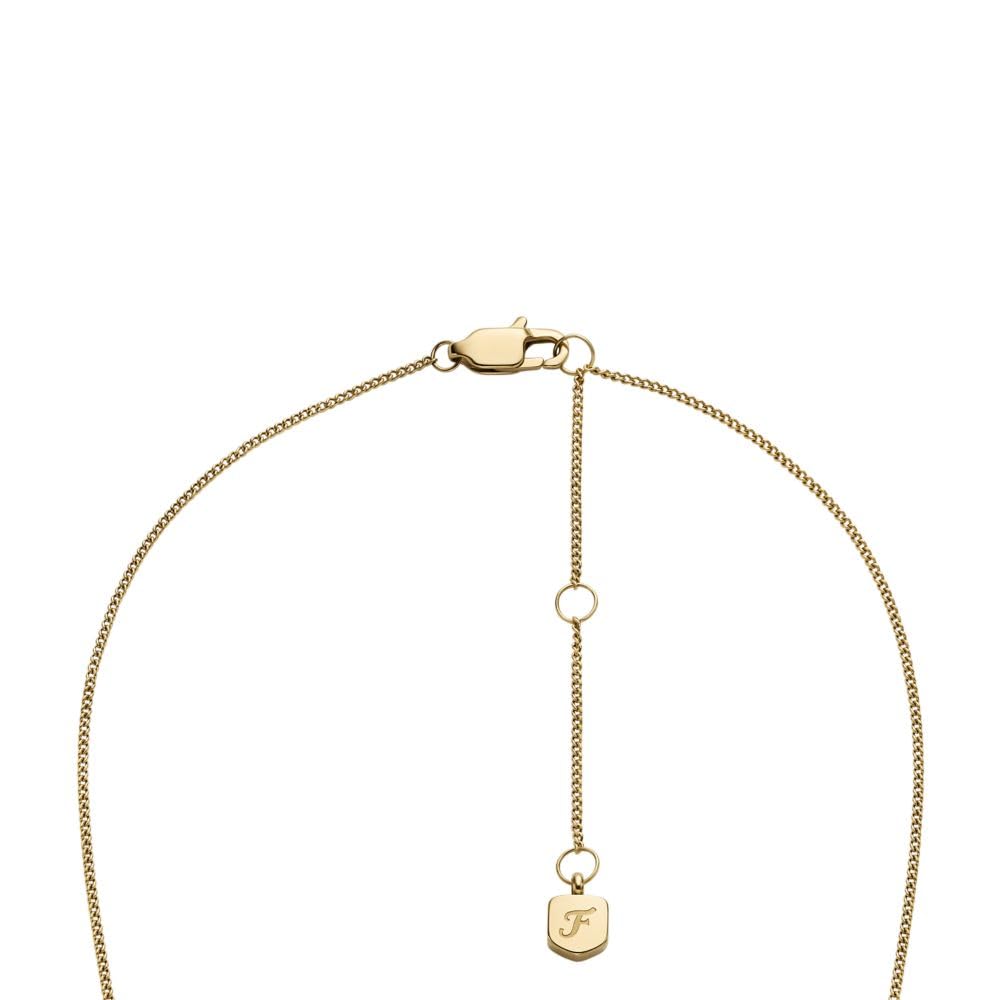Collar Fossil JF04926710 Sadie de acero inoxidable en tono dorado para mujer