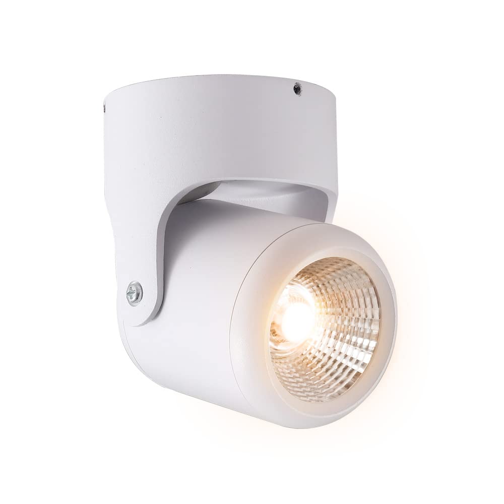 Tecnolite Lámpara Spot LED de Sobreponer Dirigible 10 W, Luz Suave Cálida, IRC 90, LED integrado