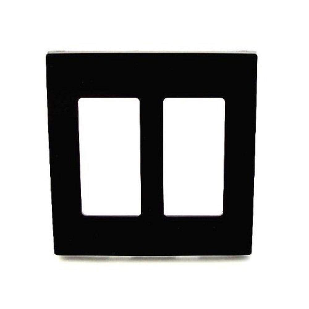 Leviton Placa de Pared Decora Plus, Sin Tornillos - 2 Gang - Negro - - Placa de pared