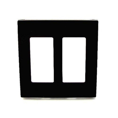 Leviton Placa de Pared Decora Plus, Sin Tornillos - 2 Gang - Negro - - Placa de pared