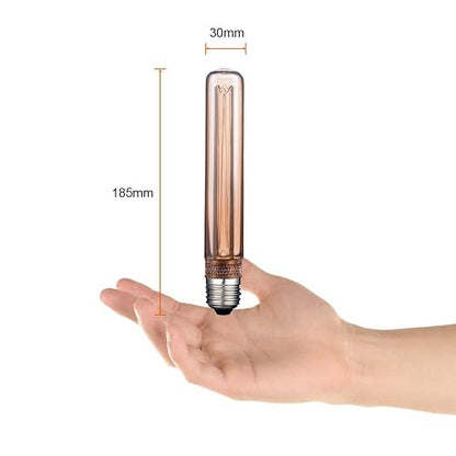 Tecnolite - Foco Vintage Luz Led tipo Tubular T30 de 2.3 W y 60 Lumens, Luz Suave Cálida Atenuable con Base E27, Compatible con Lámparas, Ahorrador de Energía Eléctrica