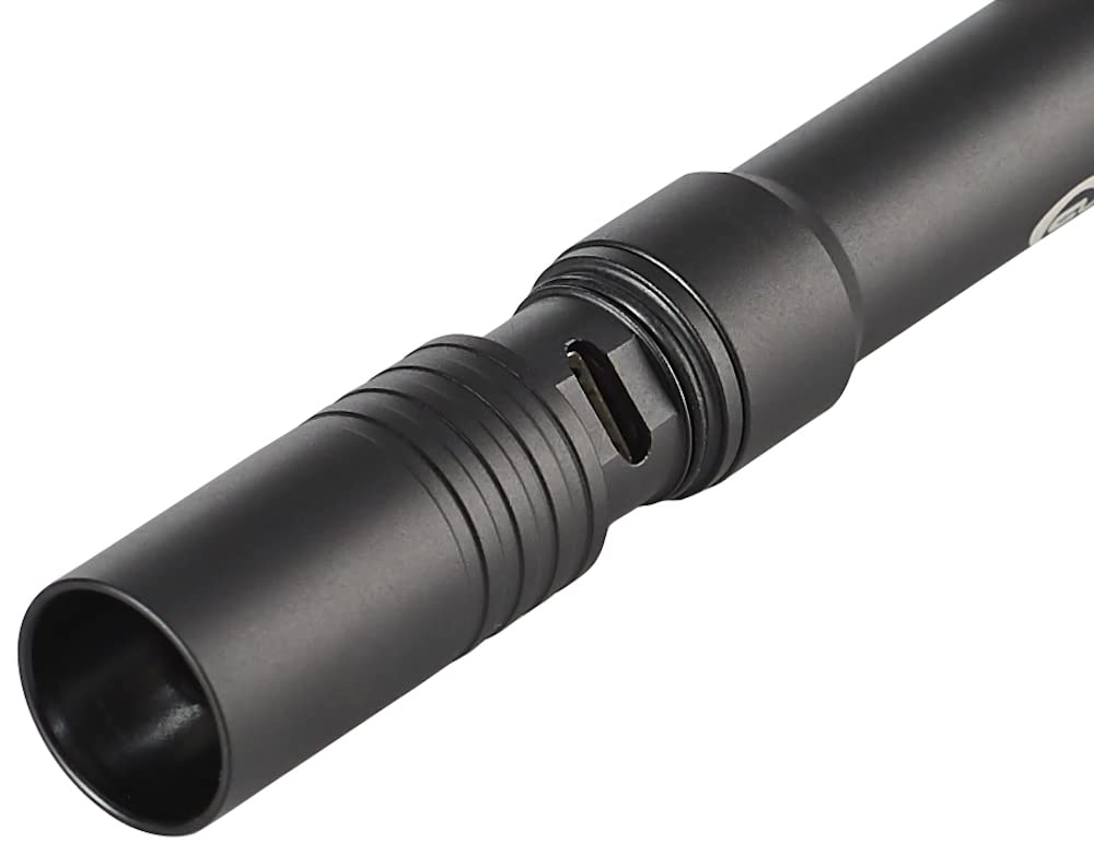Streamlight 66134 Stylus Pro 350-Lúmenes Recargable USB LED Linterna de Bolígrafo con Cable USB y Funda de Nylon, Negra