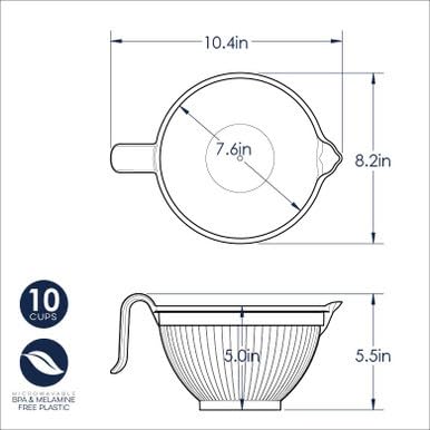 Nordic Ware Better - tazón para bateador, color blanco, 10 tazas