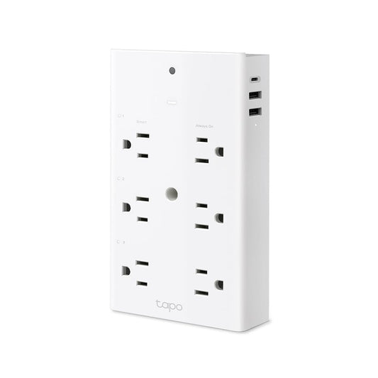Tapo TP-Link P306, Multicontacto Inteligente, 6*outlets, 2*USB-A y 1* Puerto PD, Sensor de iluminación Ambiental Incorporado, Funciona con HomeKit, Alexa y Google.