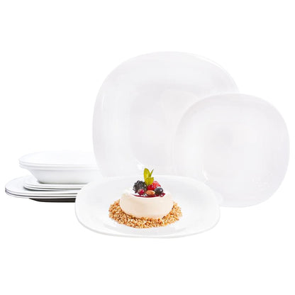 Luminarc Vajilla Moderna Cuadrada Opal Francia 12 piezas (White)