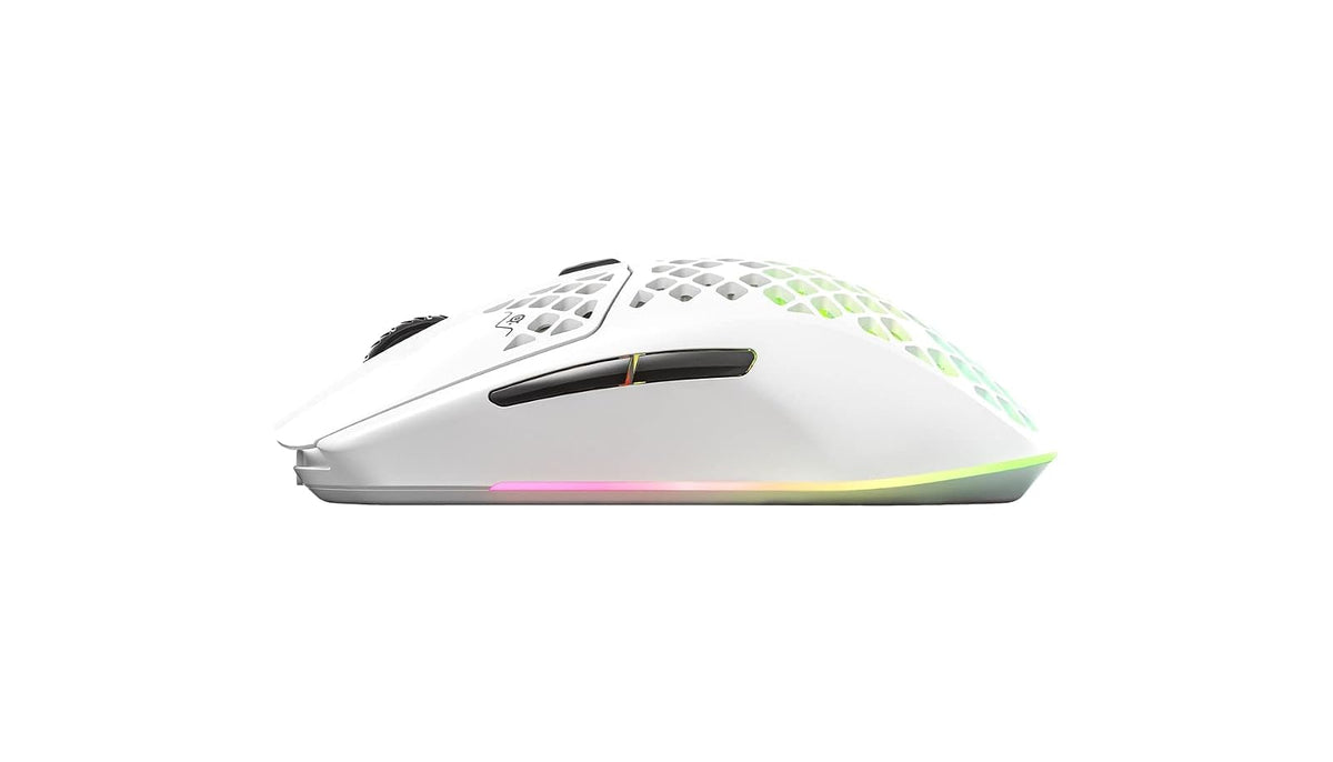 SteelSeries Aerox 3 Wireless - Mouse para Juegos Holey RGB - Diseño Ultraligero Resistente al Agua - Sensor óptico de Aire TrueMove de 18 K dpi