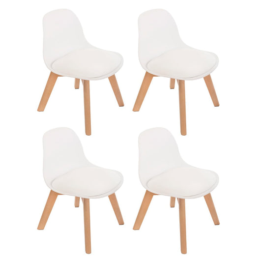 DUDUK 4 sillas Franfurt: Set de 4 sillas para niños y niñas Modernas (Blancas y Grises)