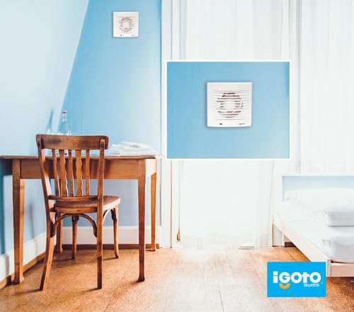 Igoto EX4-16W Extractor de aire empotrable 16W, Color blanco, 15X15 cm