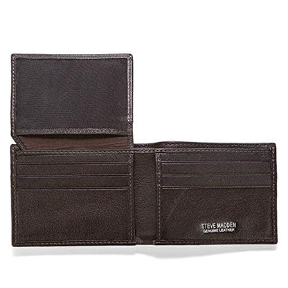 Steve Madden Leather RFID Wallet Extra Capacity Attached Flip Pocket