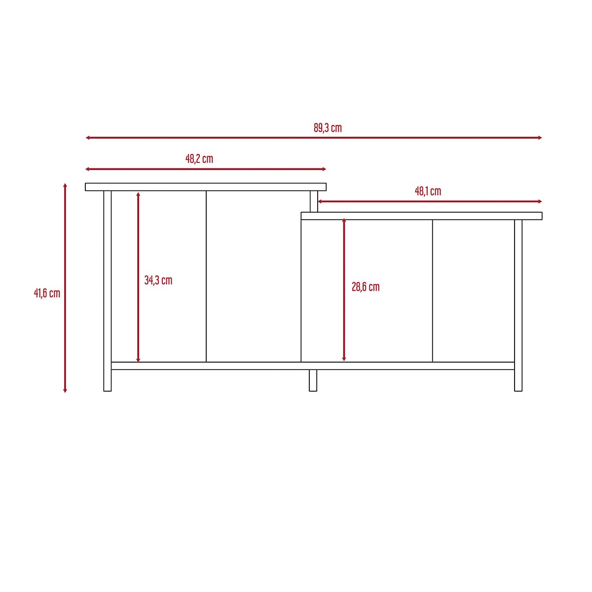 Espacio Klik KLIK Mesa de Centro wema armable, Color Duna, Dimensiones 89.3 Largo X 53.1 Ancho X 41.6 Alto cm, Estilo contemporáneo, con Superficie Amplia