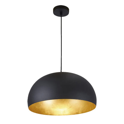 Tecnolite Lámpara Colgante Decorativa, Lampara de Techo para Interior de Casas, Base E27, Modelo 20CTL1941MVN, Terminado: Negro Mate con Interior Dorado, 8.5 Watts