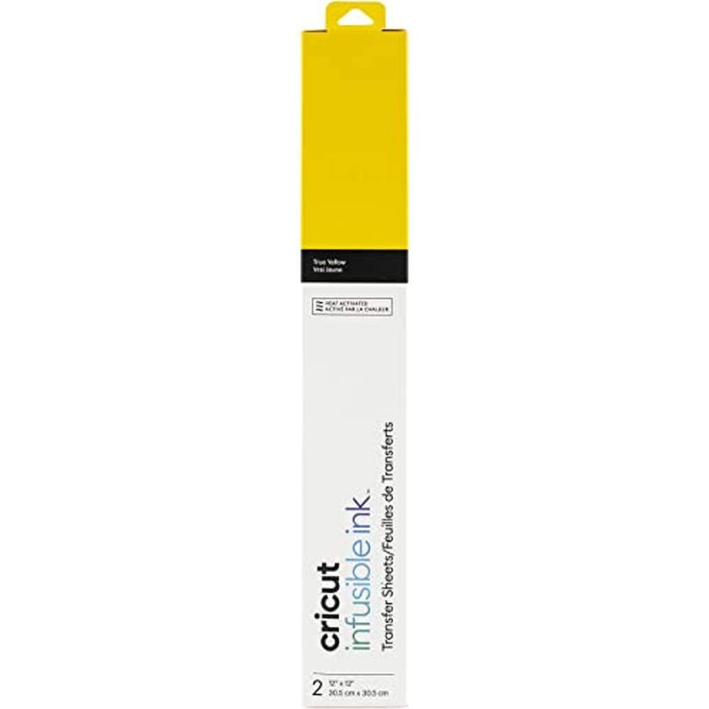 Cricut Hojas de Transferencia de Tinta infusible – 2 Hojas de 12 x 12 Pulgadas – Amarillo Verdadero EasyPress, Maker, Explore Air 2