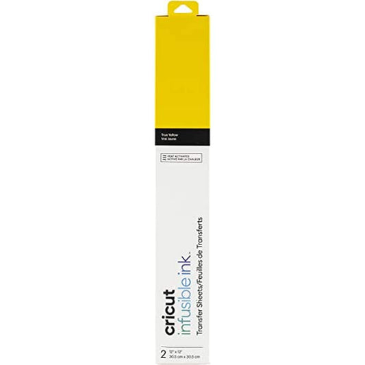 Cricut Hojas de Transferencia de Tinta infusible – 2 Hojas de 12 x 12 Pulgadas – Amarillo Verdadero EasyPress, Maker, Explore Air 2
