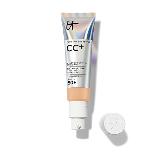 It Cosmetics - CC Cream con Protector Solar FPS 50+ 7 en 1 Base Natural | Base de Maquillaje Correctora de Cobertura Completa - con Suero Hidratante, Vitamina E y Niacinamida