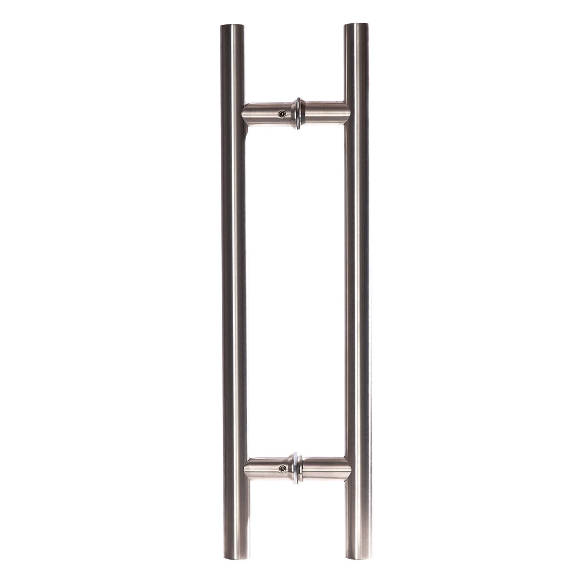 Brüken Jaladera Tipo H para Puerta de Cristal, Acero Inoxidable, Plata - 45 x 2.5 x 12.5cm