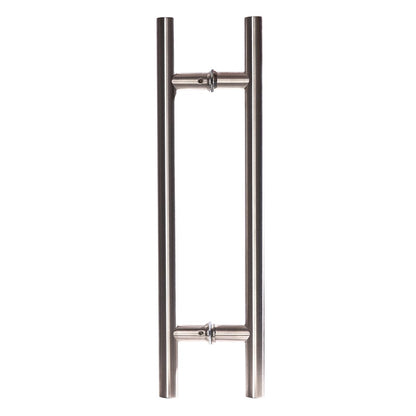 Brüken Jaladera Tipo H para Puerta de Cristal, Acero Inoxidable, Plata - 45 x 2.5 x 12.5cm