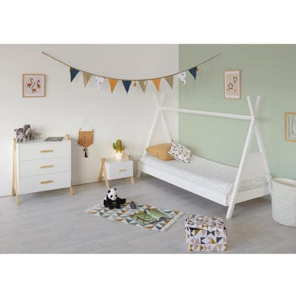 ALTEREGO - Buró infantil nórdico Klem, Color Blanco y Madera