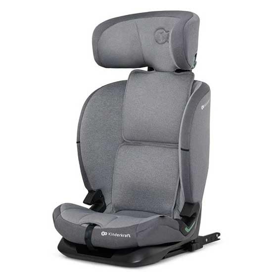 Kinderkraft ONETO3 I-Size Autoasiento Isofix, Asiento de carro, Niños Grupo 1/2/3, 9-36 Kg, R129, Protectores Laterales, Top Tether, Ajustar con una Mano, Silla de Automóvil, Easy Grow System, Gris