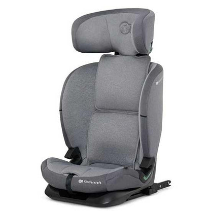 Kinderkraft ONETO3 I-Size Autoasiento Isofix, Asiento de carro, Niños Grupo 1/2/3, 9-36 Kg, R129, Protectores Laterales, Top Tether, Ajustar con una Mano, Silla de Automóvil, Easy Grow System, Gris